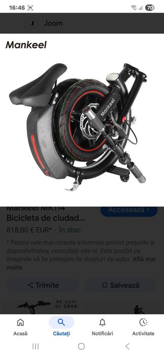 Bicicleta electrica pliabila