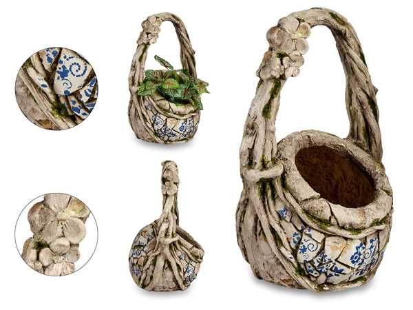 Cos decorativ rustic de gradina Ibergarden, 44x27, 5x25, 5cm