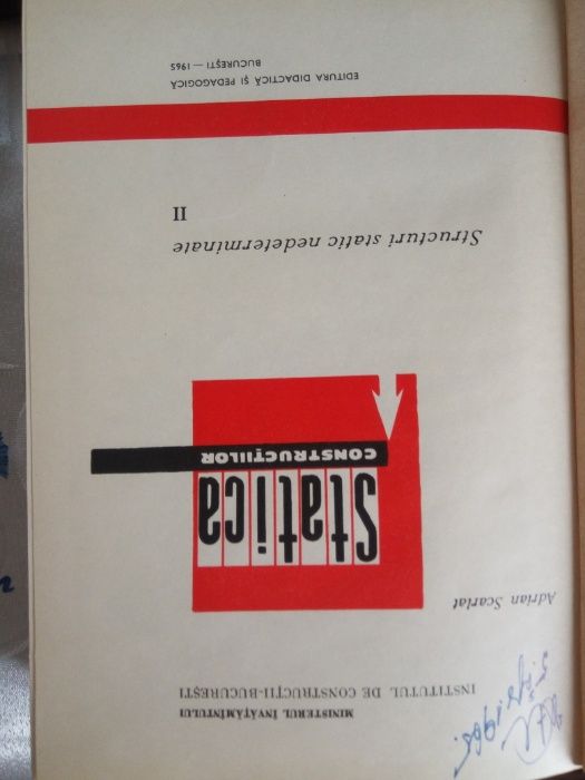 statica constructiilor 1965 Ed.Didactica si Pedagogica