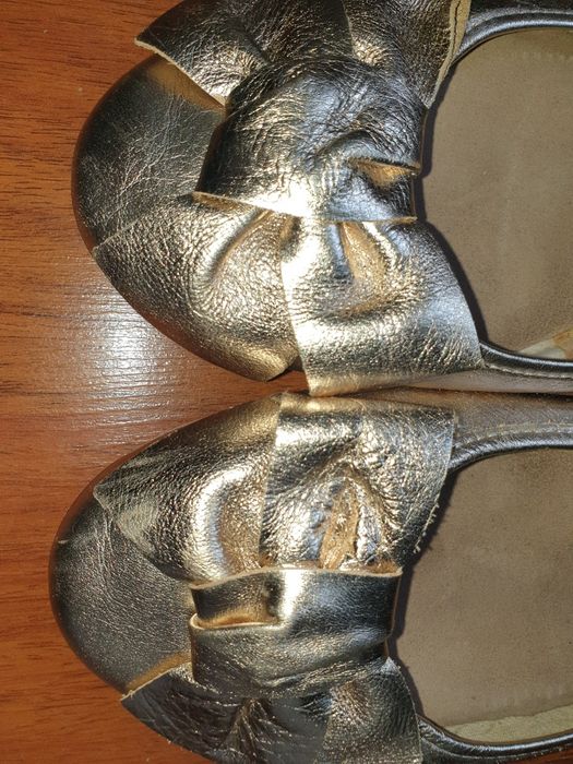 Vand balerini aurii din piele naturala Dasha 38