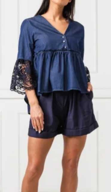 Бохо Liu Jo, блуза-риза с дантела IT44