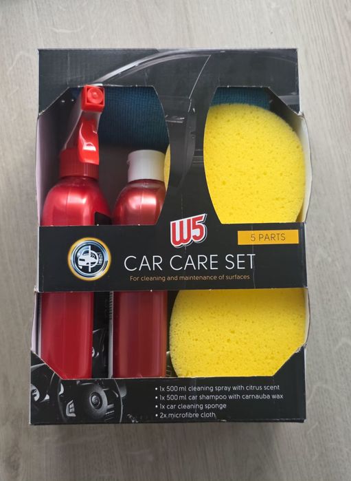 Чисто нов комплект за почистване на кола W5 Car Care Set (5 части)