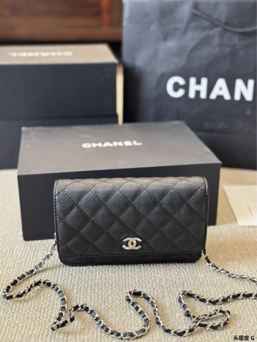 Geanta Chanel waller on chain timeless clasique piele vitel