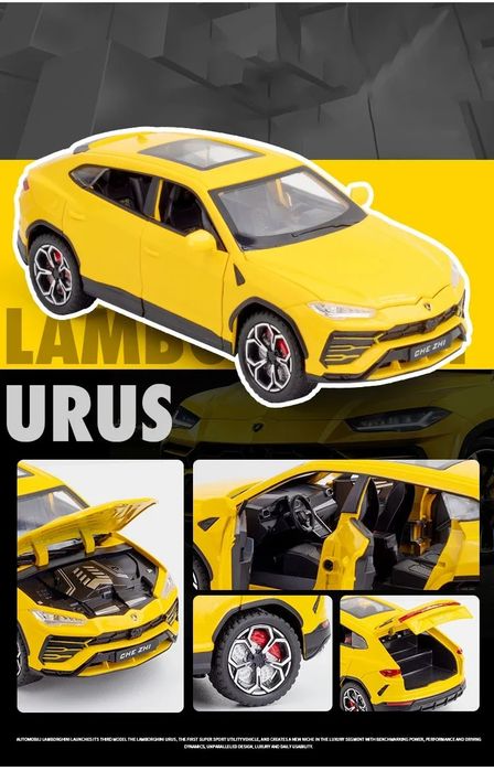 Jucarie macheta auto Lamborghini Urus, noua, scara 1:24