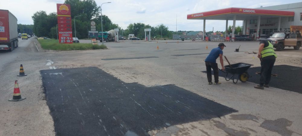 Асфальтирование, Ямочный ремонт, Асфальт