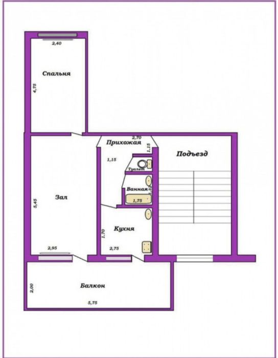 Юнусабад 4 Билюр 2/1/4 балкон 2х6м, мебель и техника