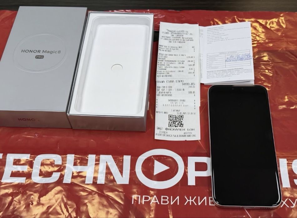 ЧИСТО НОВ 512GB Honor Magic 8 Pro Гаранция Технополис 2028г. GOLD / Златист