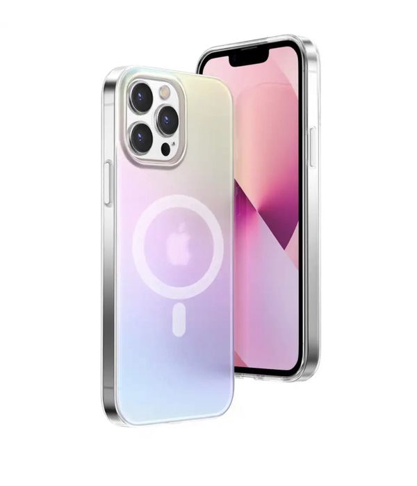 IPHONE 13/14/PRO/MAX/PLUS - Husa Rainbow Effect + Folie Sticla Secur