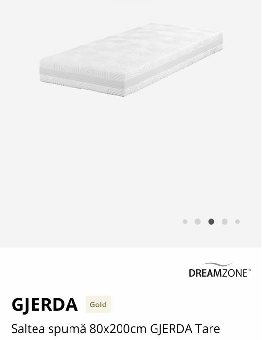 Vand Saltea spumă 80x200 GJERDA Tare