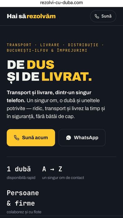Transport mobila/marfa cu duba de 3,5 tone.Bucuresti si ilfov