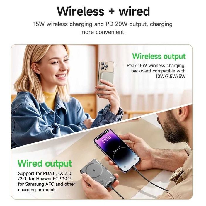 Hoco Q26A Joy 2в1 Power Bank 10000mAh PD-20W QC3.0 iPhone 14 15 16