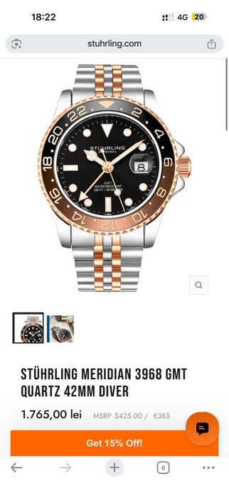 stuhrling meridian gmt