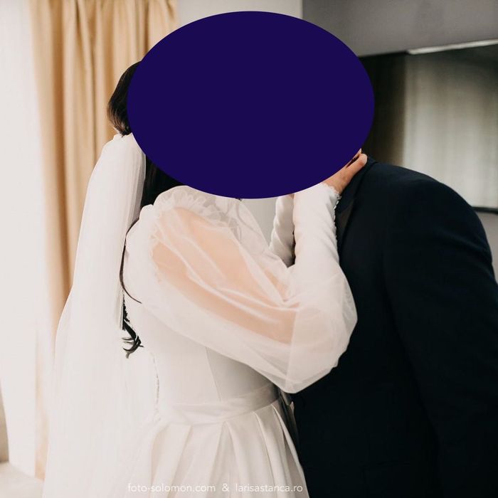 Rochie mireasa din Mikado, mâneci detașabile, buzunare