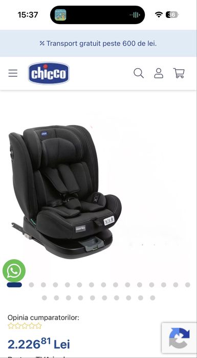 Carucior 3 in 1 Chicco Seety si scaun auto Chicco cu baza Iso-fix