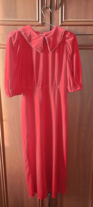 Turetskiy toʻyga pramoy koʻylak razmeri 48 qizil juda chiroyli