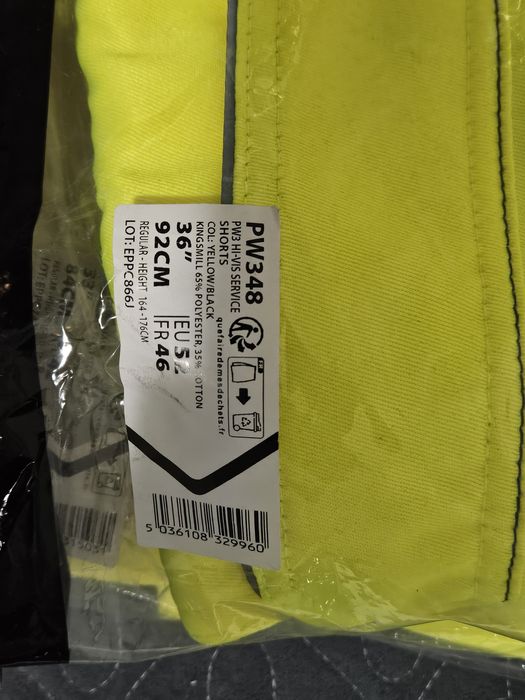 PW348 - Pantaloni scurți work barbati PW3 Hi-Vis mărime 52
Galben/Negr