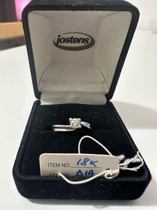 Inel aur alb cu diamant 0.25 carate