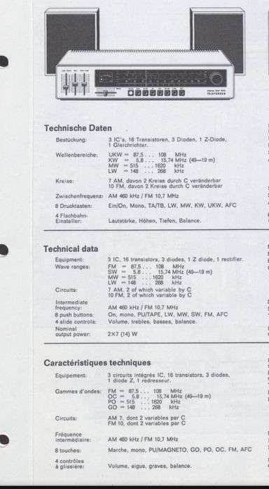 Receiver Telefunken 1010 Stereo-Line