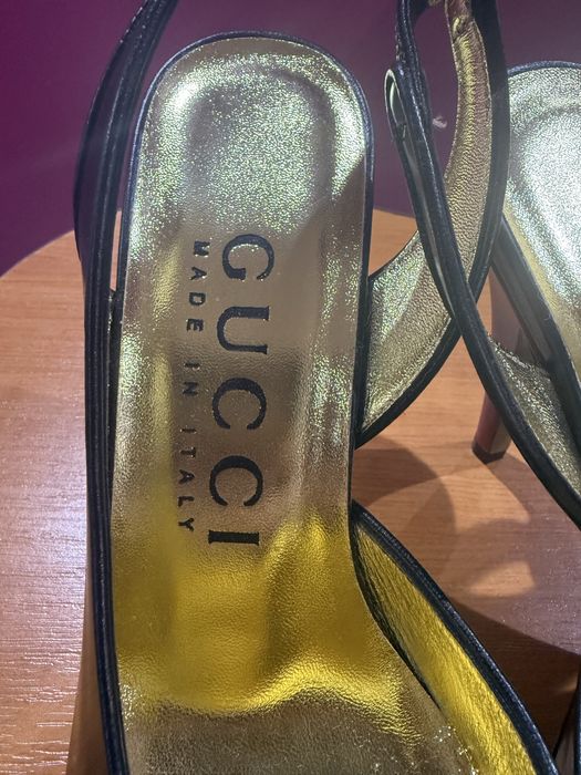 Pantofi Slingback Gucci Originali, Piele Neagră, Mărimea 36 EU, Noi