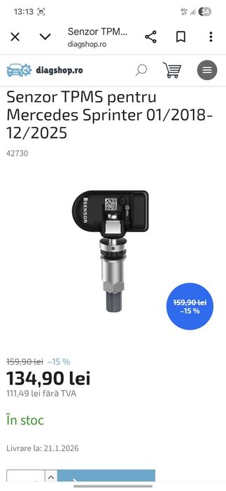 Roti NOI Mercedes Sprinter/Vw Crafter 225 75r16C 121R iarna NOKIAN