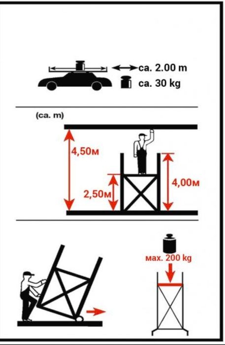 Малко алуминиево скеле с максимална работна височина 3;4;4,5м