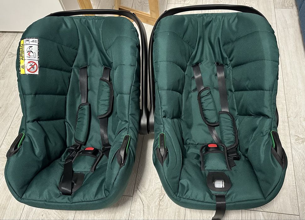 Carucior pentru gemeni BabyLux DUO, 3in1, Bottle Green