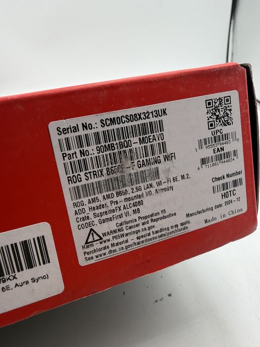 Placa de baza ASUS Rog Strix B650E-F GAMING WIFI