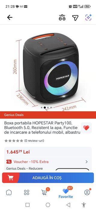 Boxa portabila HOPESTAR Party100