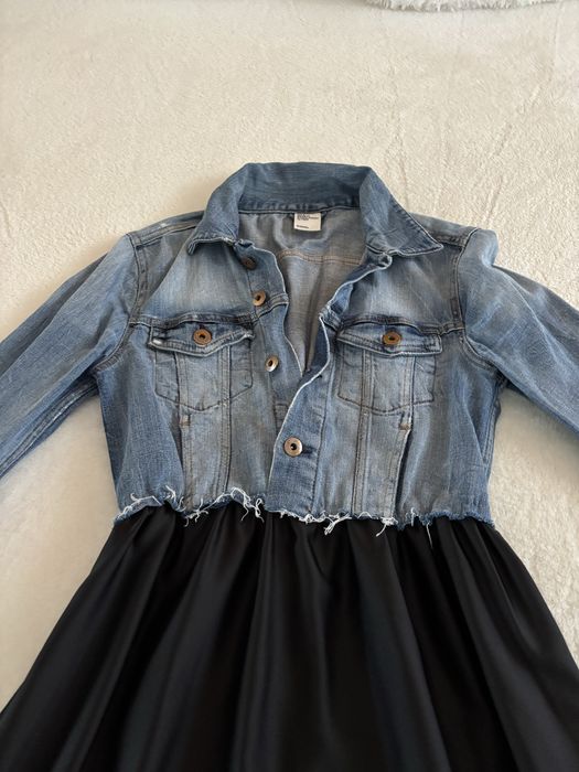 Дънки сатен рокля