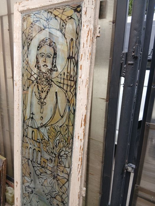 Pictură religioasă pe sticlă