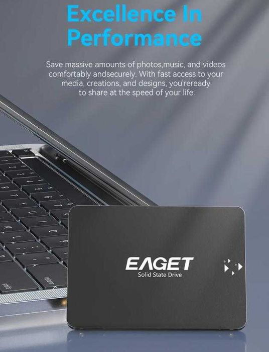 DVR NVR SMART SSD 120GB SATAIII 6Gb/s 2.5" SATA R560 WR500 3D TLC Nand Flash NVME SMI TRIM NCQ Форм фактор 2.5-инчов твърд диск Марка OSCOO или EAGET