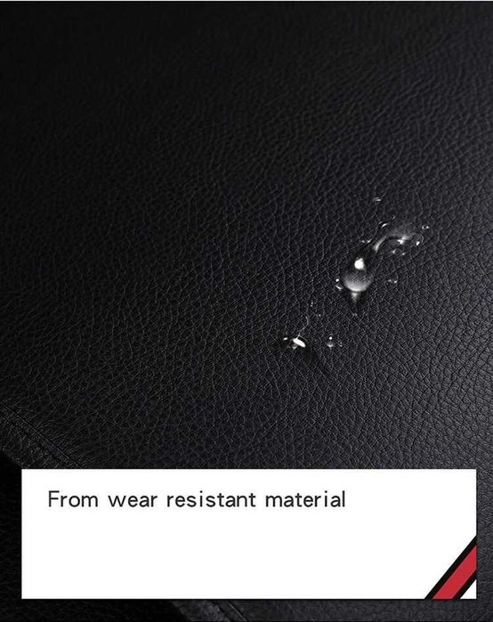 Луксозни калъфи за седалки Комплект Черна Кожена универсална тапицерия