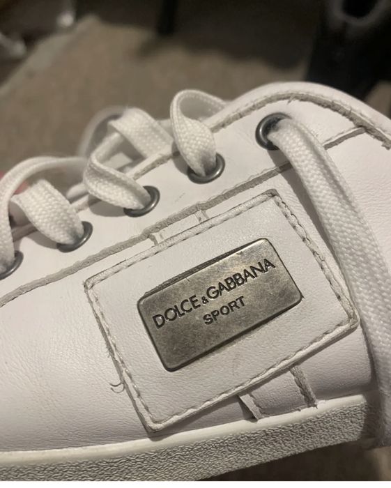 Белые кожаные кеды Dolce gabbana, оригинал