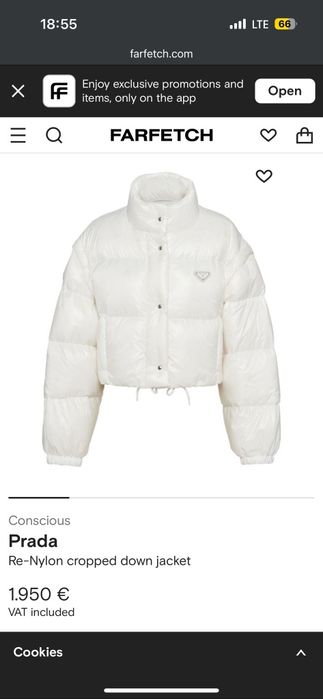 Geacă albă Prada nepurtată