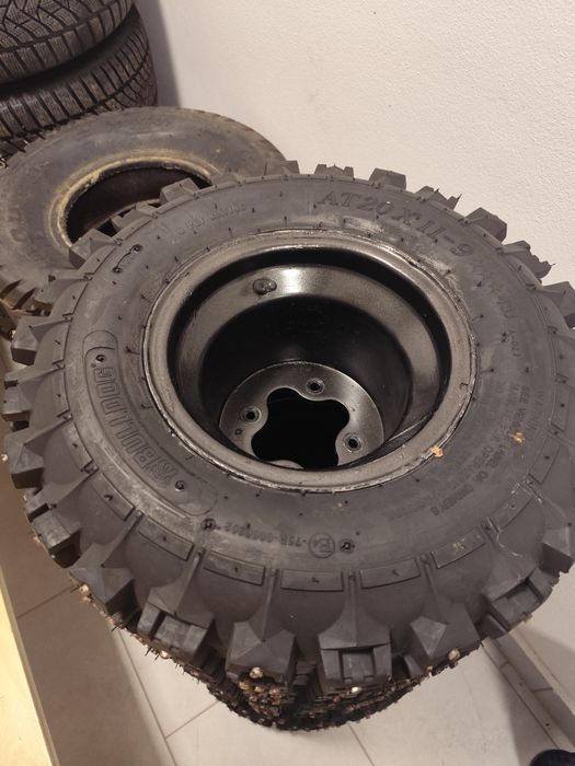 Set anvelope nou bulldog cu cuie+jante fata-spate Itp(ltr,yfz,raptor)