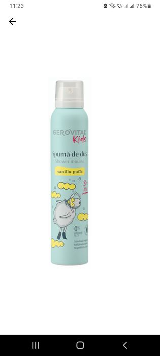 Spumă de duș pentru copii Gerovital Kids 200ml