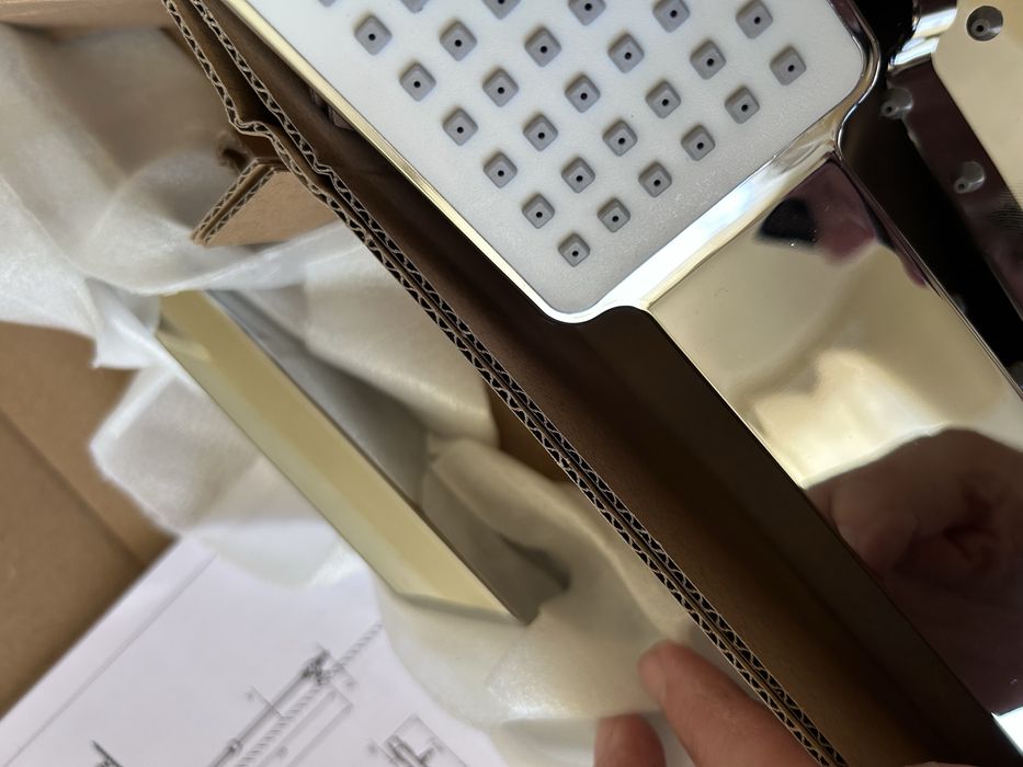 Sistem complet de dus cu cap tip ploaie, para dus, robinet termostatic