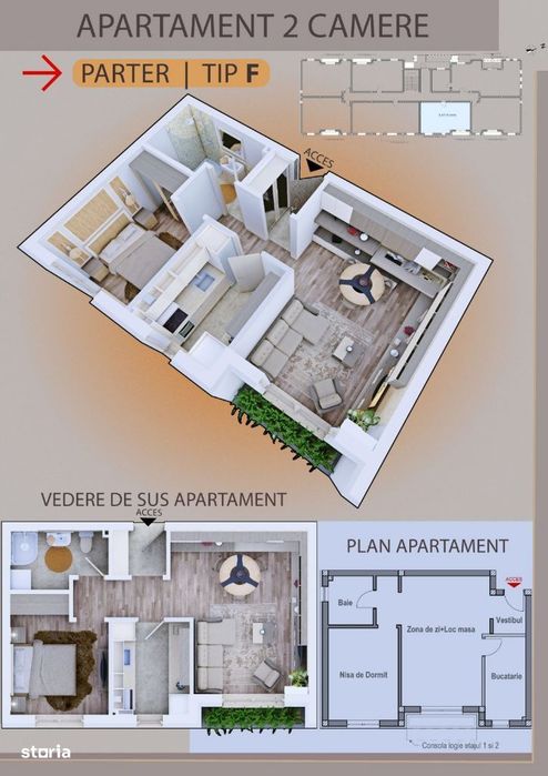 Apartament 2 camere Zona Gradiste.