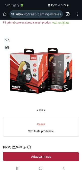 Casti wireless Marvo HG9084W Pulz 80W