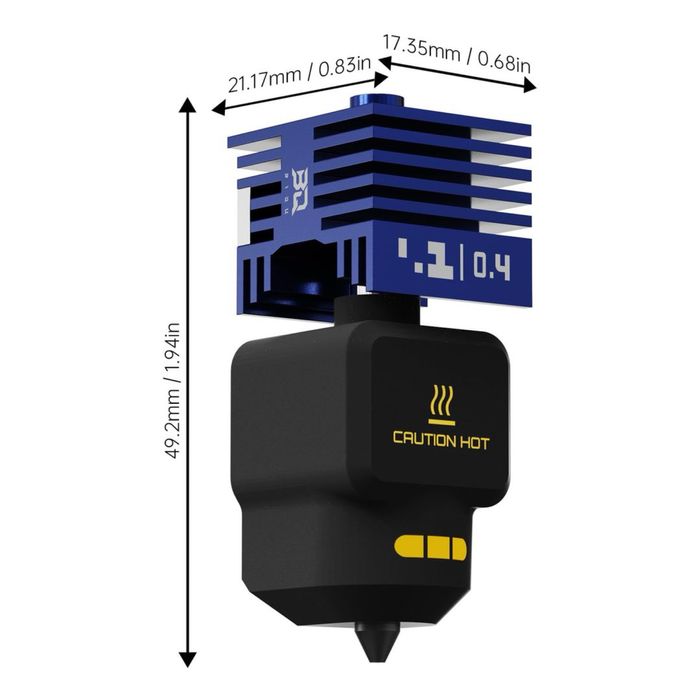 BIQU kit hotend 0,4mm oțel călit duză SFC pentru Bambu-Lab P2S – VantaC