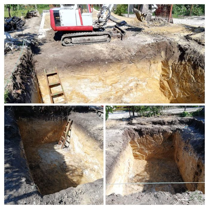 Услуга с мини багер, бобкат, комб. Багер, валяк, хидравличен чук.