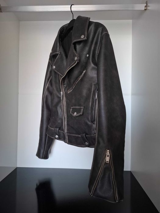 Мъжко кожено яке Biker от еко кожа модел на ZARA - ново