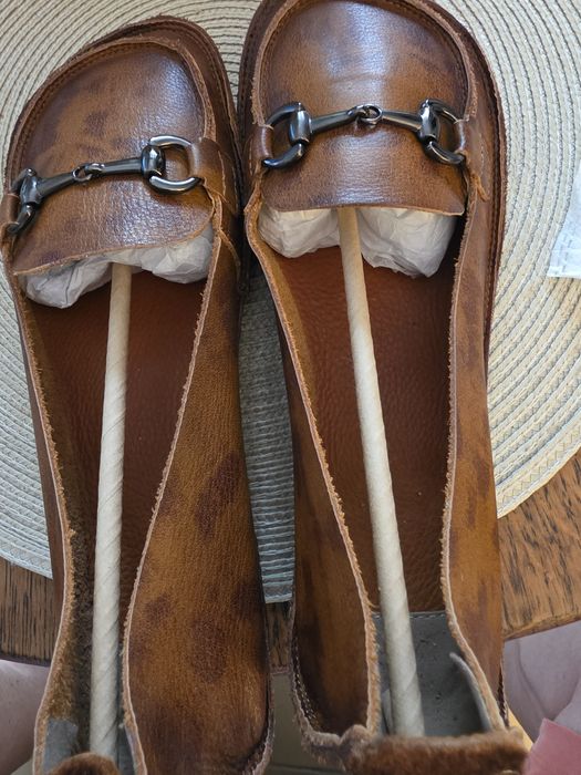 Кожени мокасини ,светлокафяви