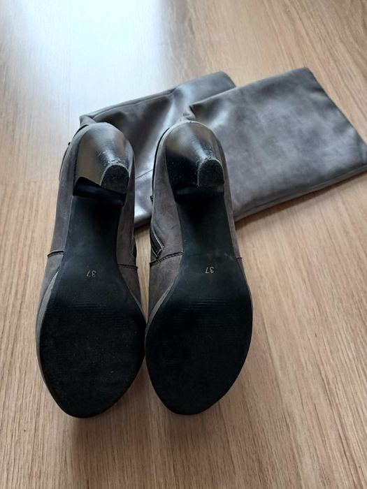 Cizme dama din piele, Veronella, gri, 37
