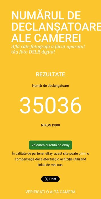 Camera Nikon D800 cu 35 K cadre + Grip