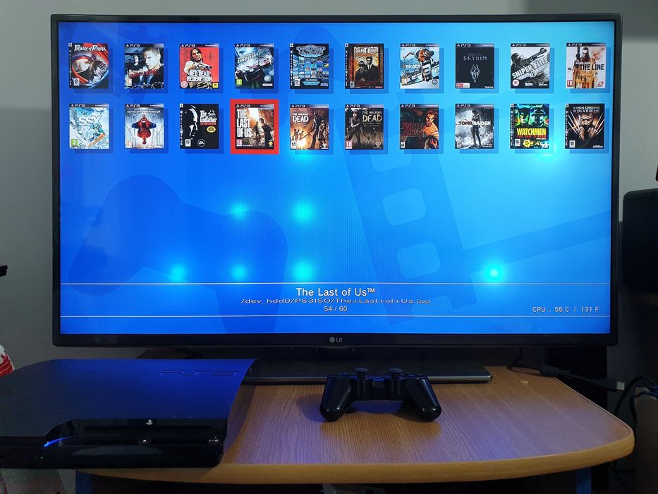 PS3 modat CFW 500 GB + 60 jocuri (GTA V, Red Dead, God of War, NFS)