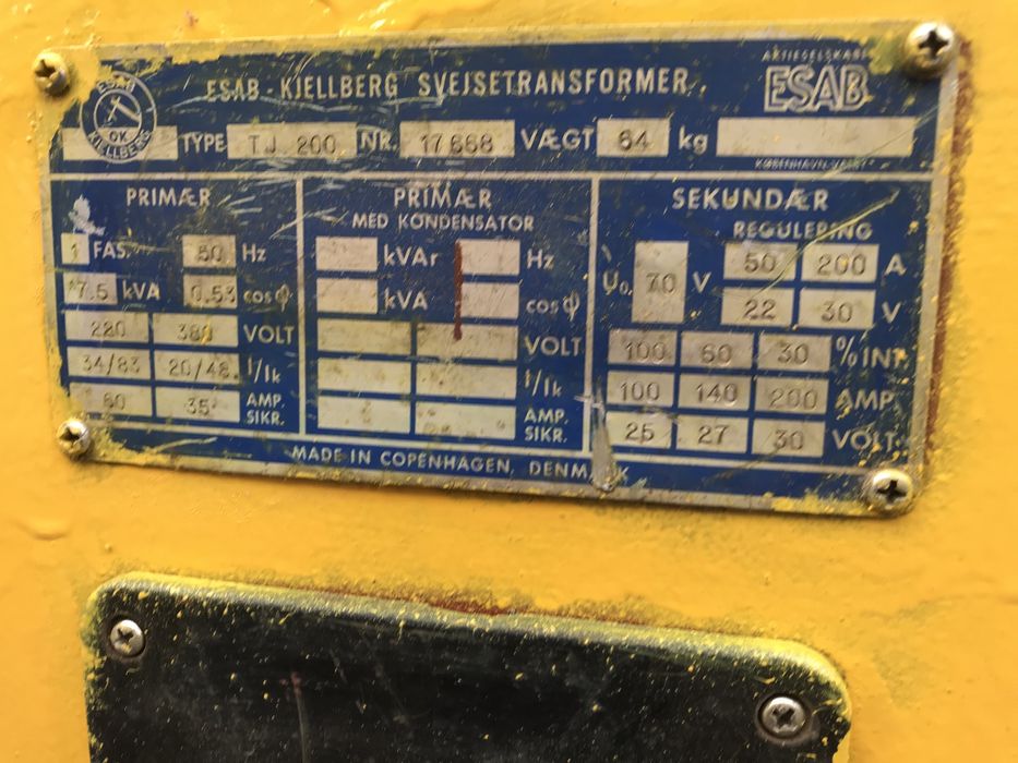 Vintage ESAB TJ200 bara Cupru 65kg 50-200A raritate