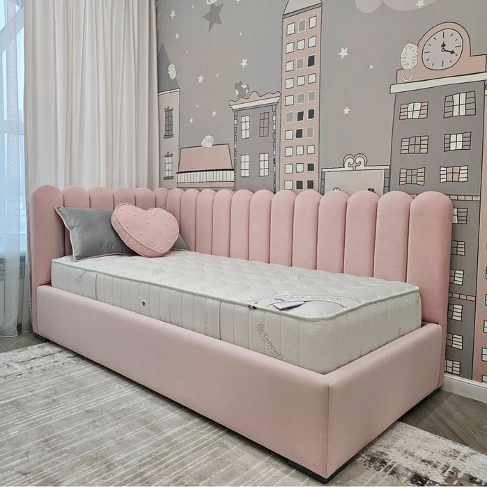 Детская мягкая кровать угловая