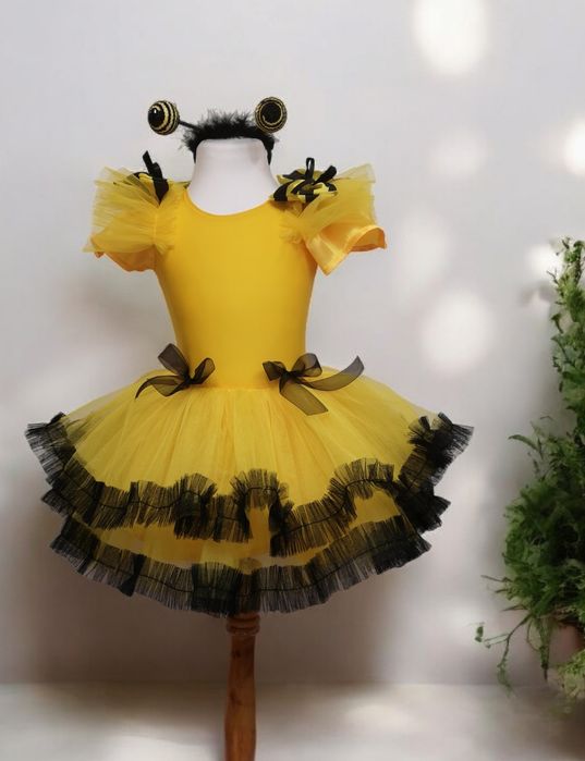 Albină costum serbare carnaval halloween spectacol rochiță galbena