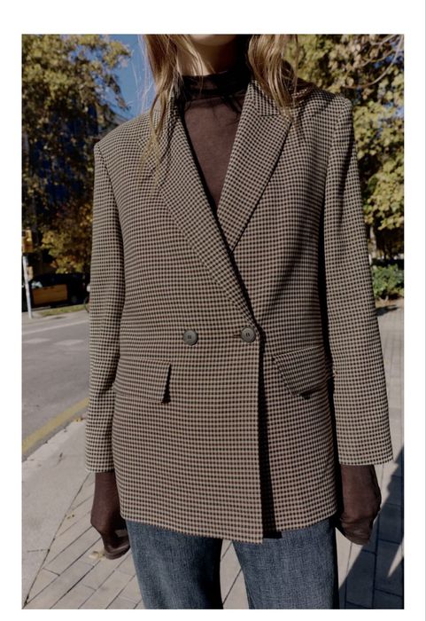 Оувърсайз кариран блейзър Zara